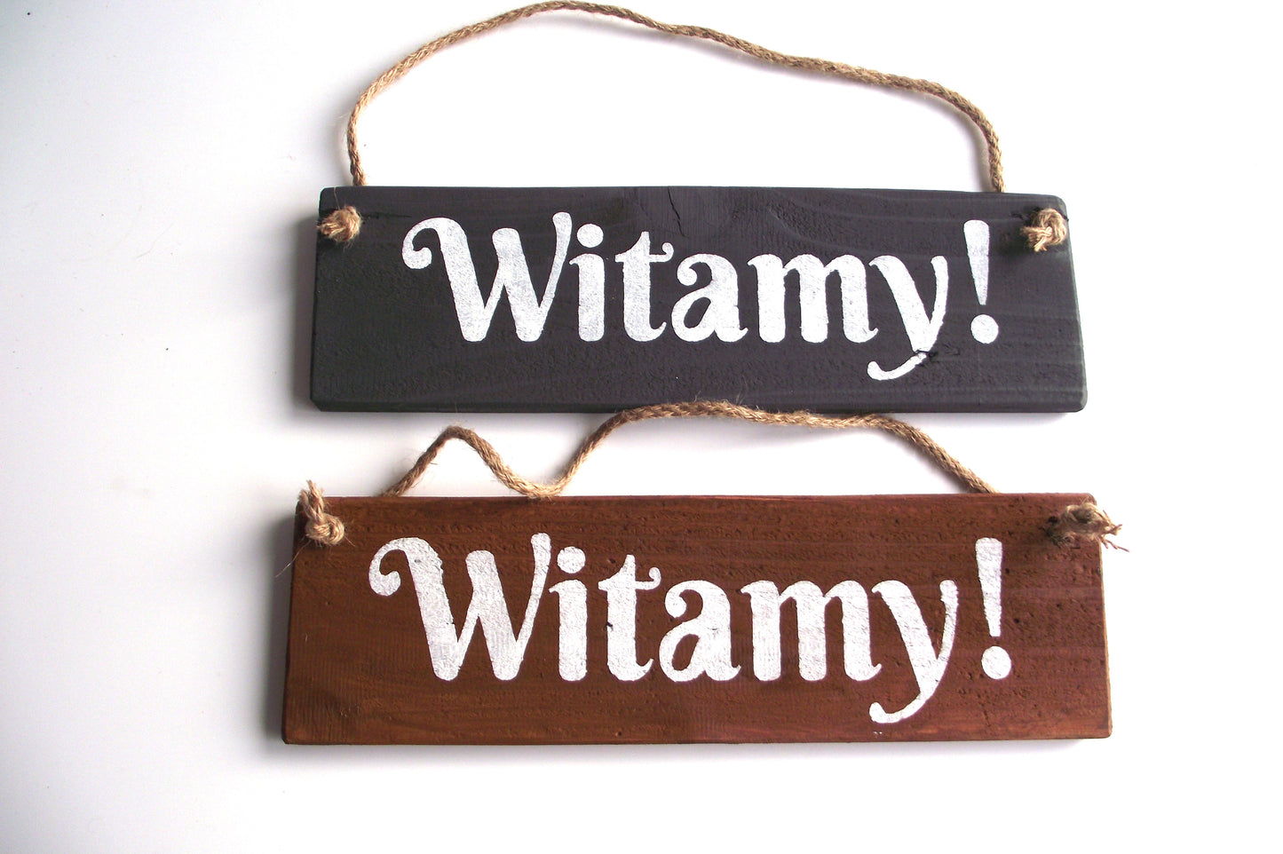 Polish Welcome Reclaimed Wooden Hanging Sign