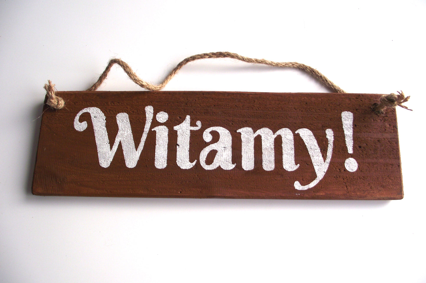 Polish Welcome Reclaimed Wooden Hanging Sign