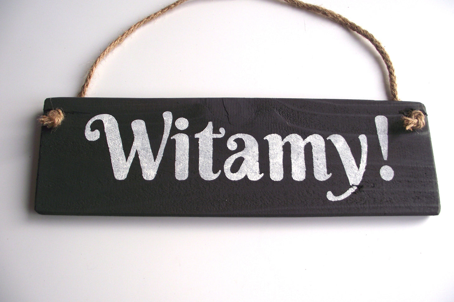 Polish Welcome Reclaimed Wooden Hanging Sign