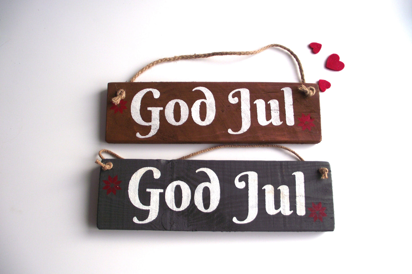 God Jul Reclaimed Wood Hanging Sign