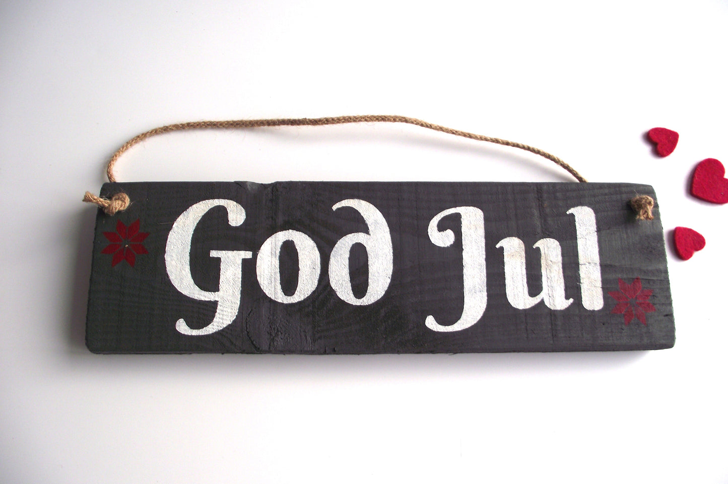 God Jul Reclaimed Wood Hanging Sign