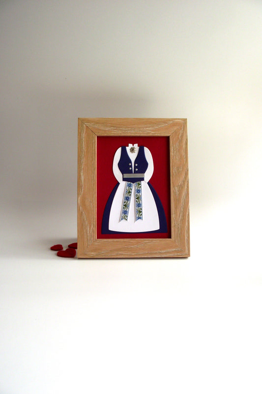 Norwegian Bunad - Blue National Costume Framed Picture