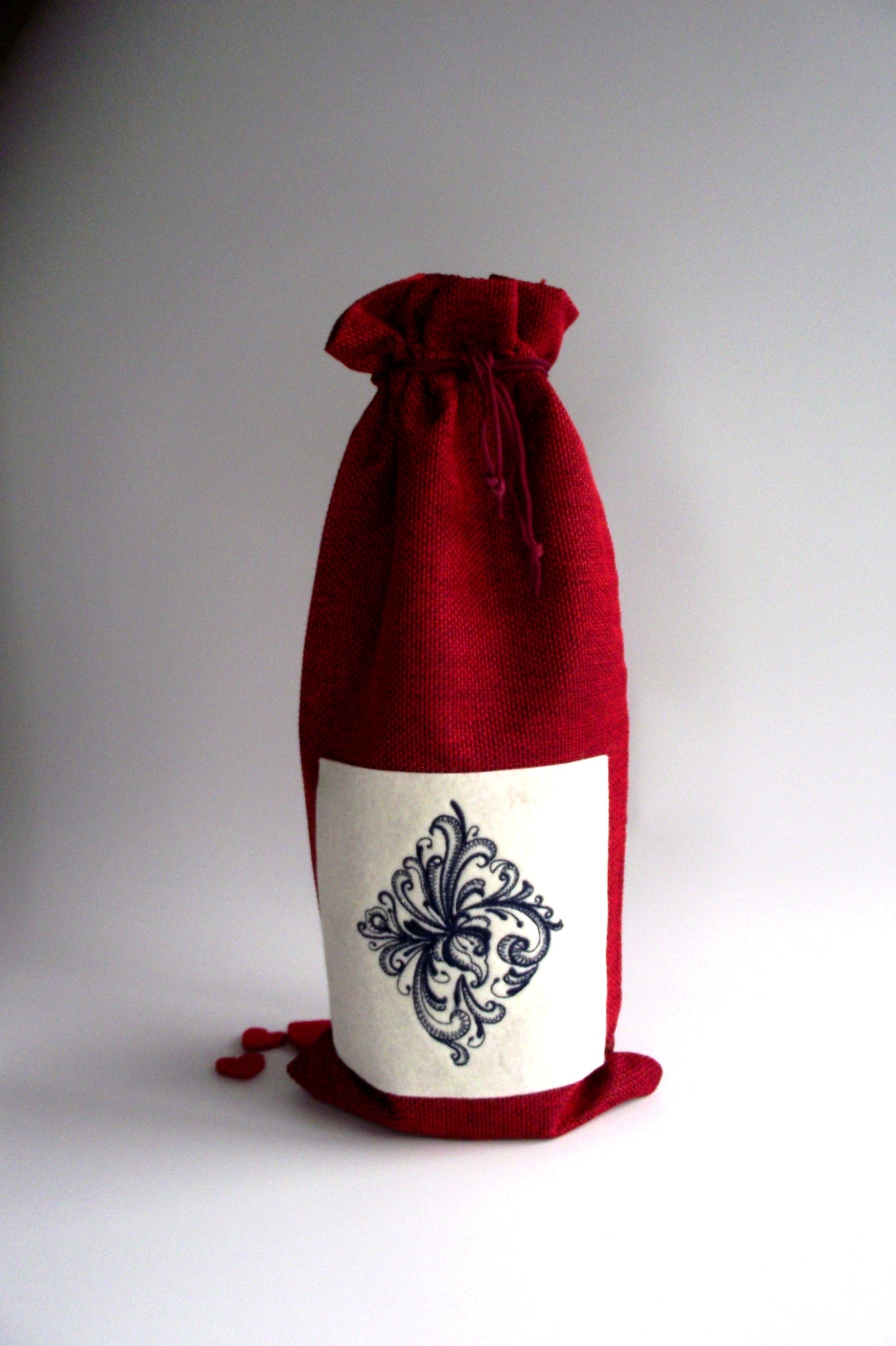 Norwegian Rosemaling Bottle Bag - Great Wine / Party Gift