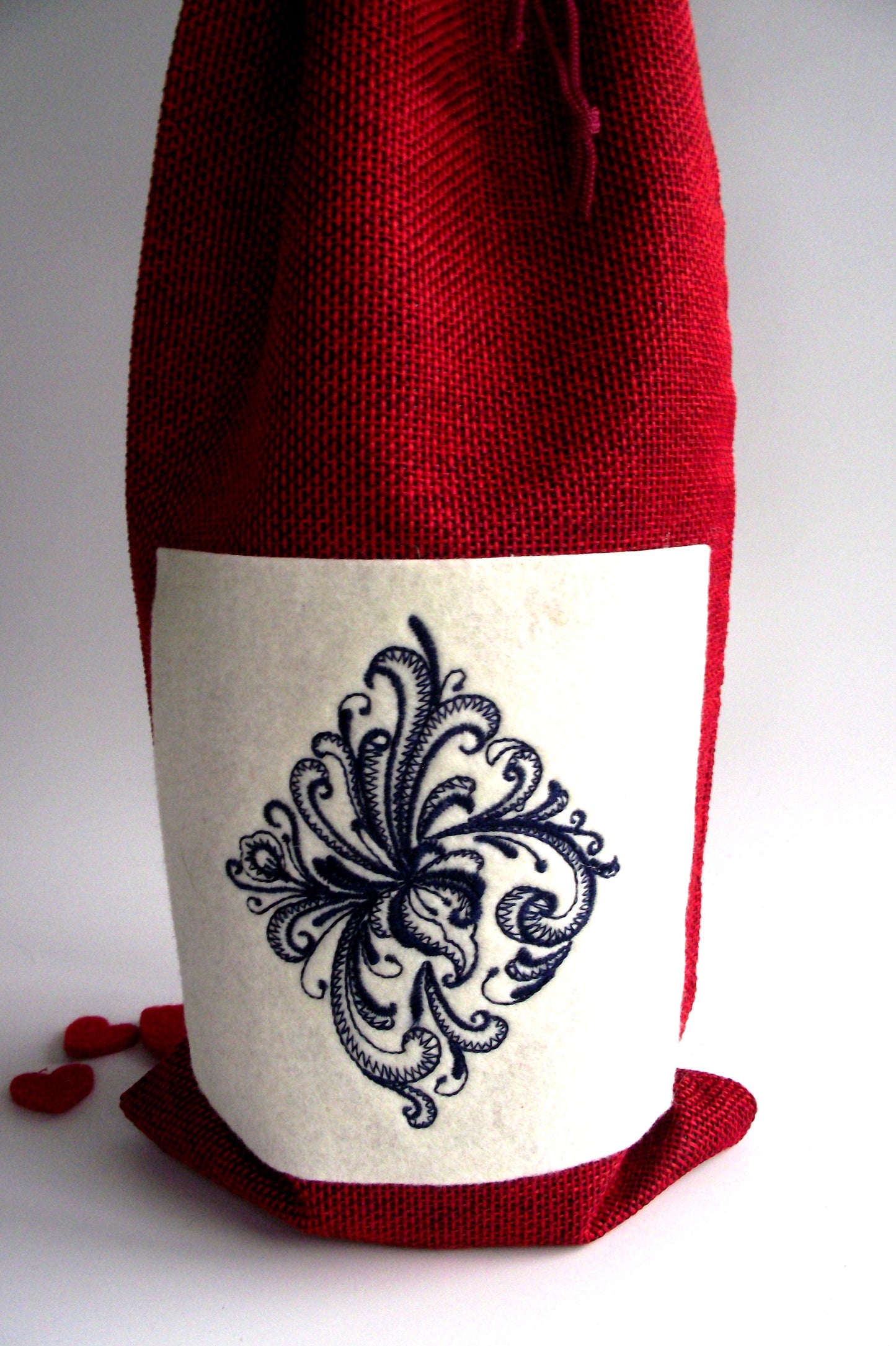 Norwegian Rosemaling Bottle Bag - Great Wine / Party Gift