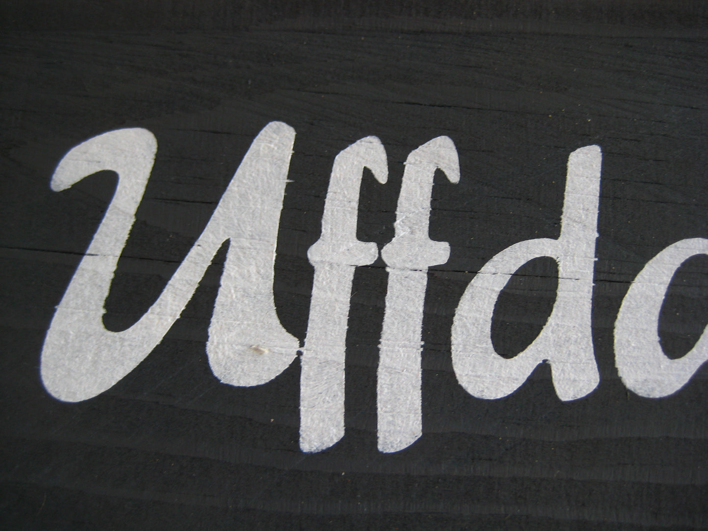 Grey Uffda Norwegian Reclaimed Wooden Hanging Sign