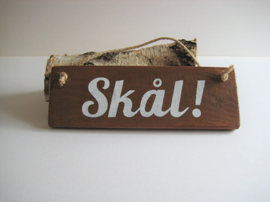 Brown Skål Norwegian Reclaimed Wooden Hanging Sign