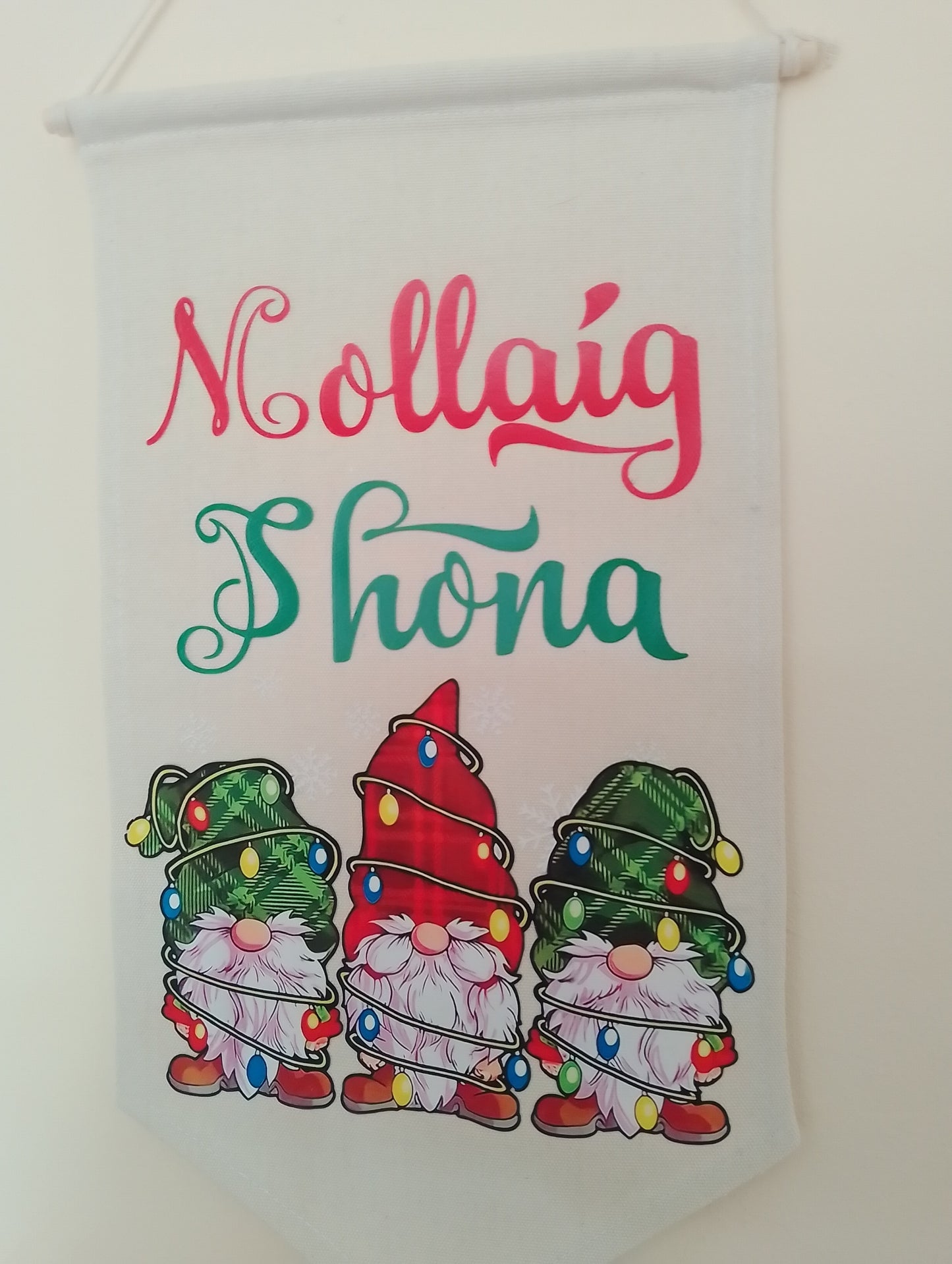 Irish Nollaig Shona Christmas Gnome Banner