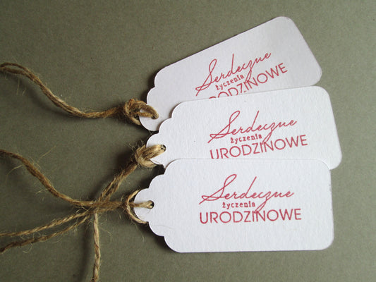 Polish Happy Birthday Tag Label