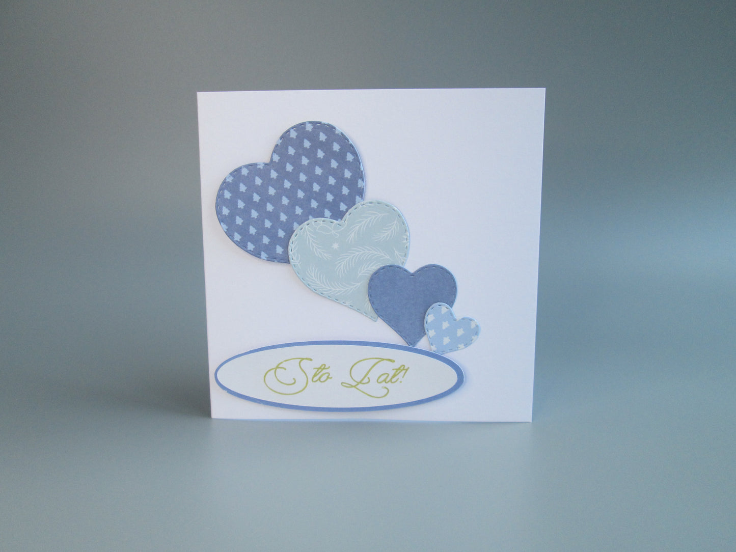 Polish Happy Birthday Sto Lat Blue  Blank Greeting Card