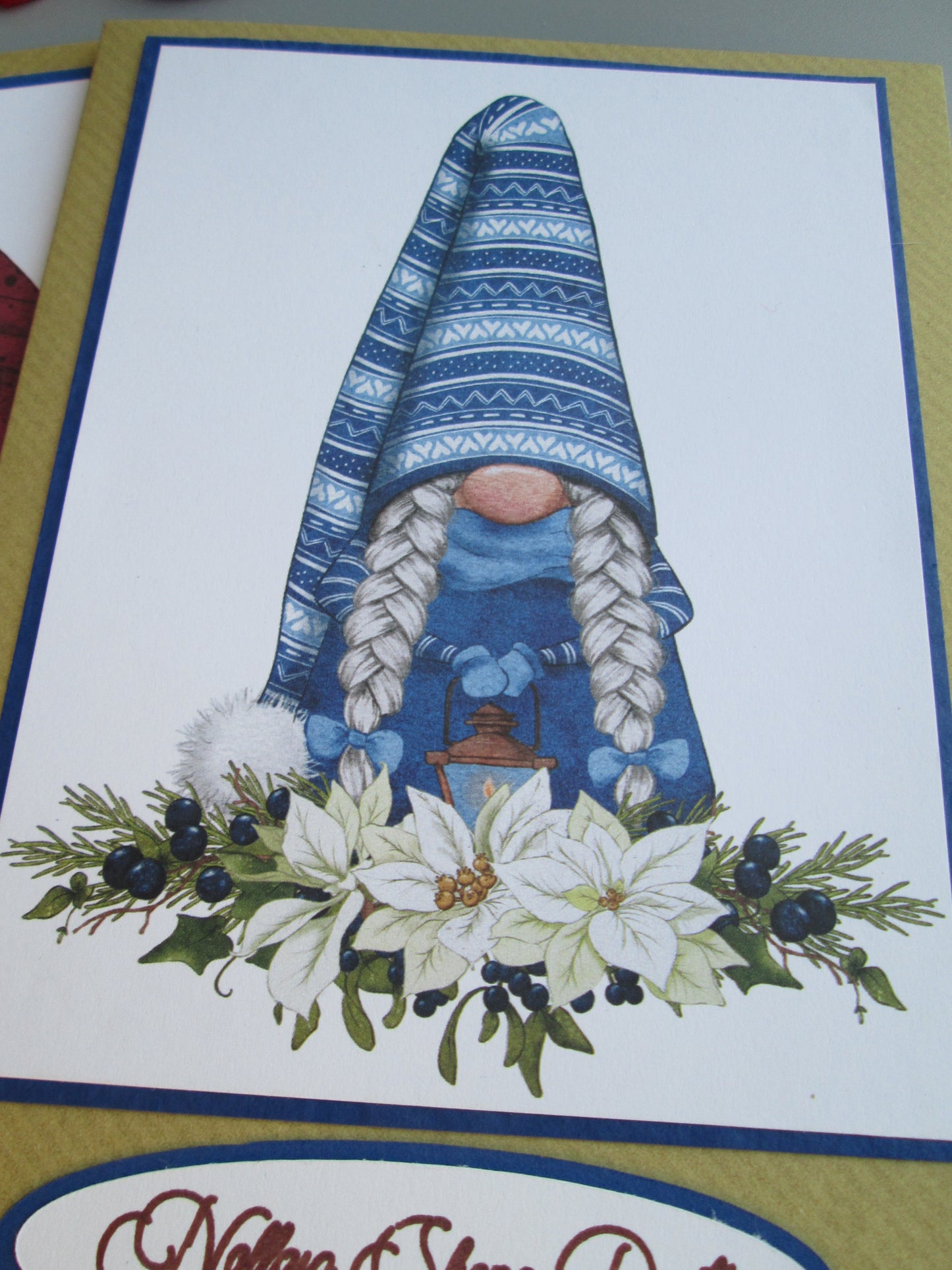 Five Pack Of Irish Gaelic Nollaig Shona Duit  Happy Christmas Gnome Christmas Cards