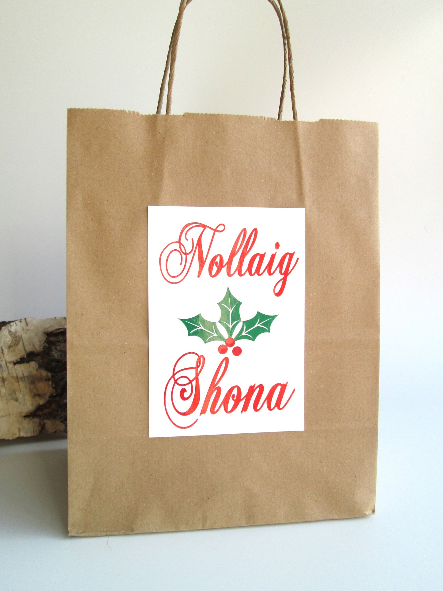 Irish / Scottish Gaelic Nollaig Shona Christmas Paper Gift Bag