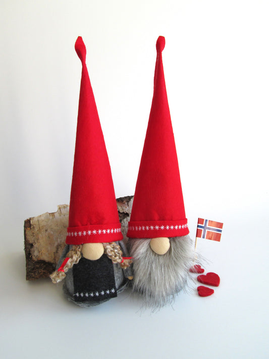 Norwegian Flag Scandinavian Gnome Girl, Boy Or Couple.