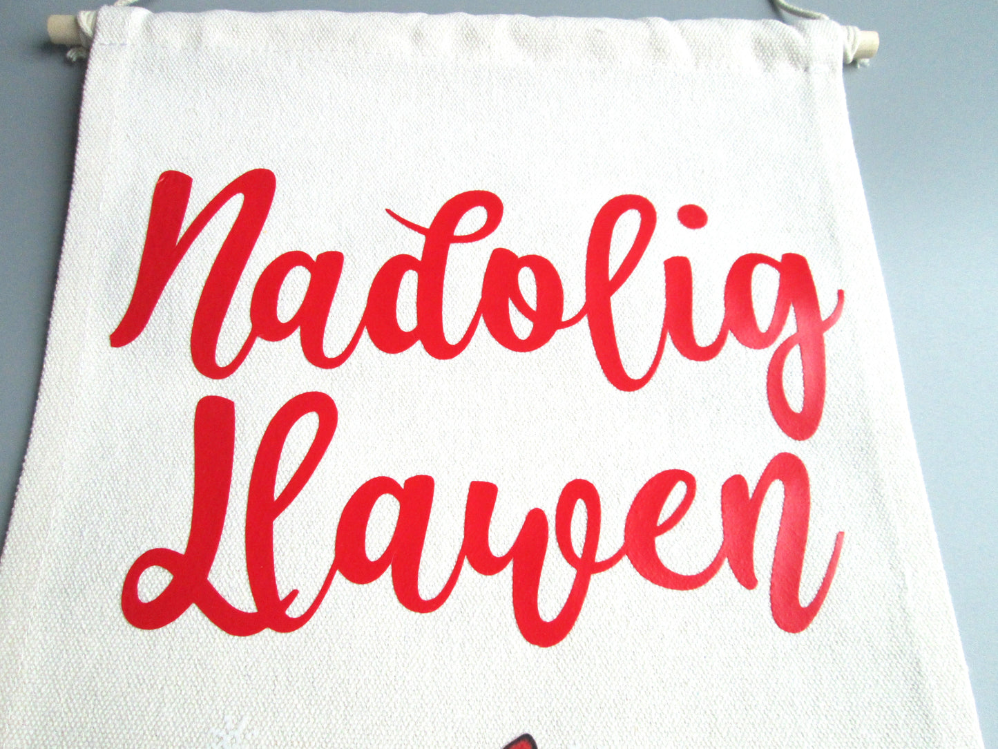 Welsh Nadolig Llawen Christmas Gnome Banner