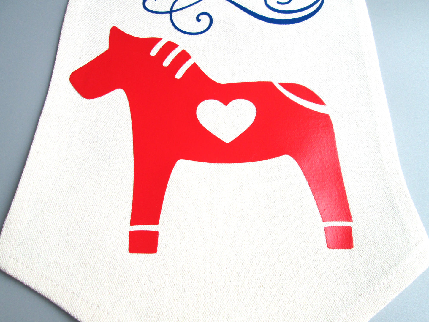 Norwegian / Swedish / Danish God Jul Dala Horse Christmas Banner