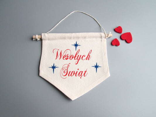 Polish Wesołych Świąt Small Christmas Banner