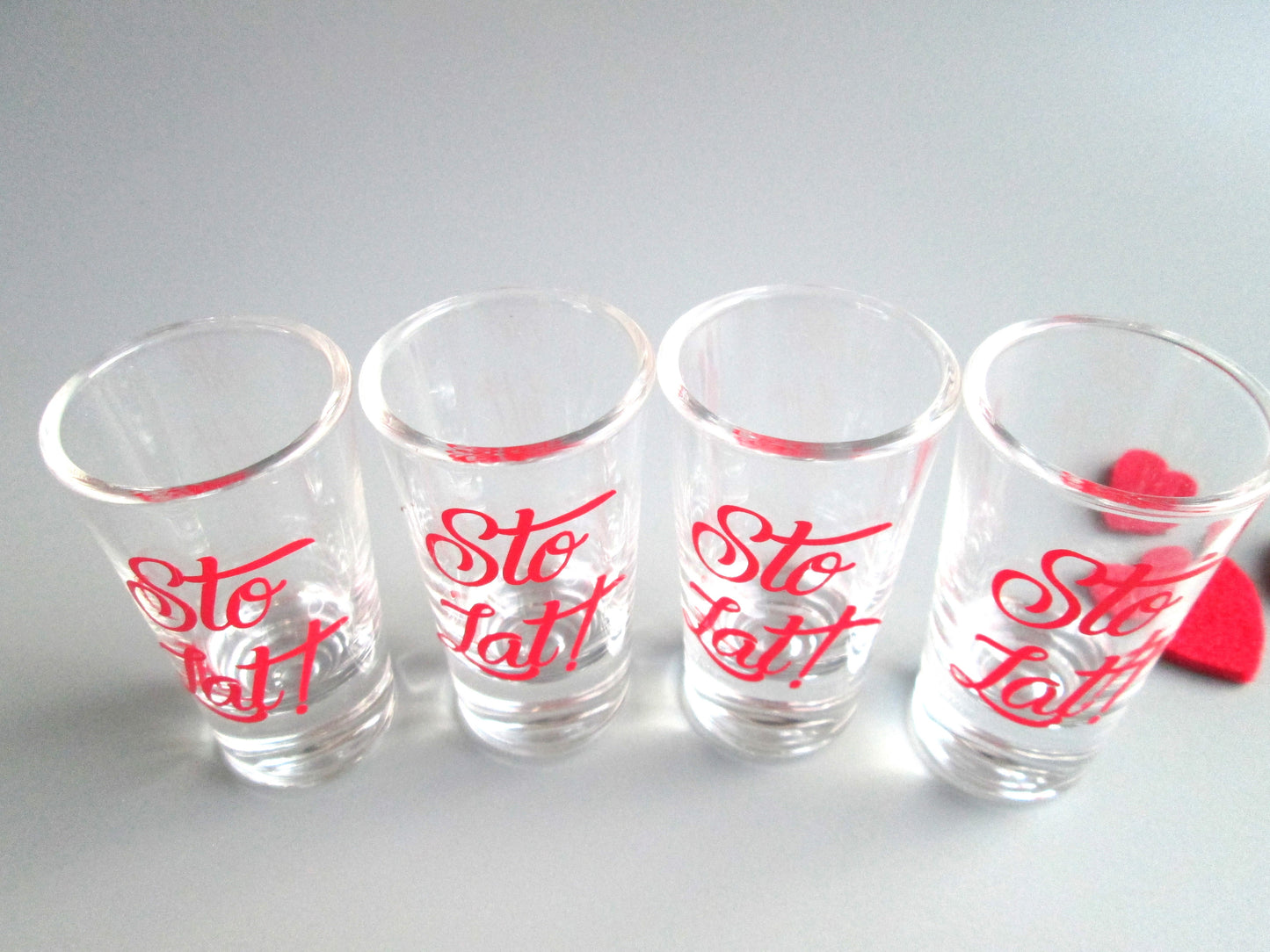 Set Of Four Sto Lat! Polish Short Glasses