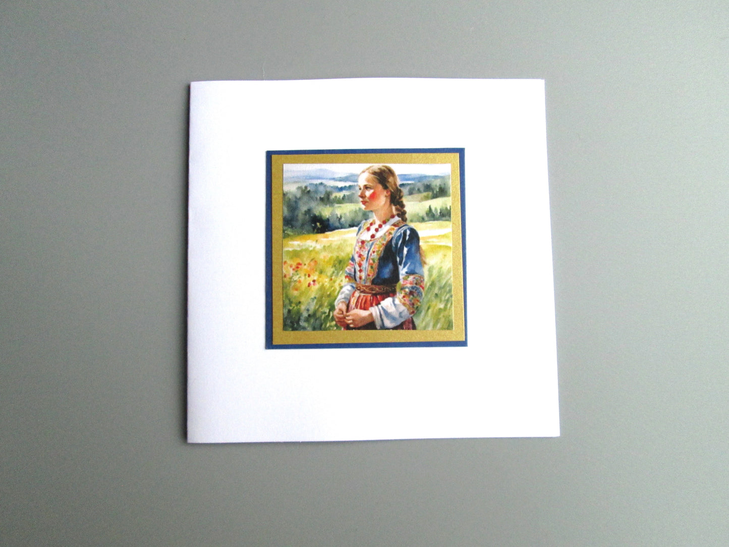 Ukrainian Girl In National Dress Greeting Card