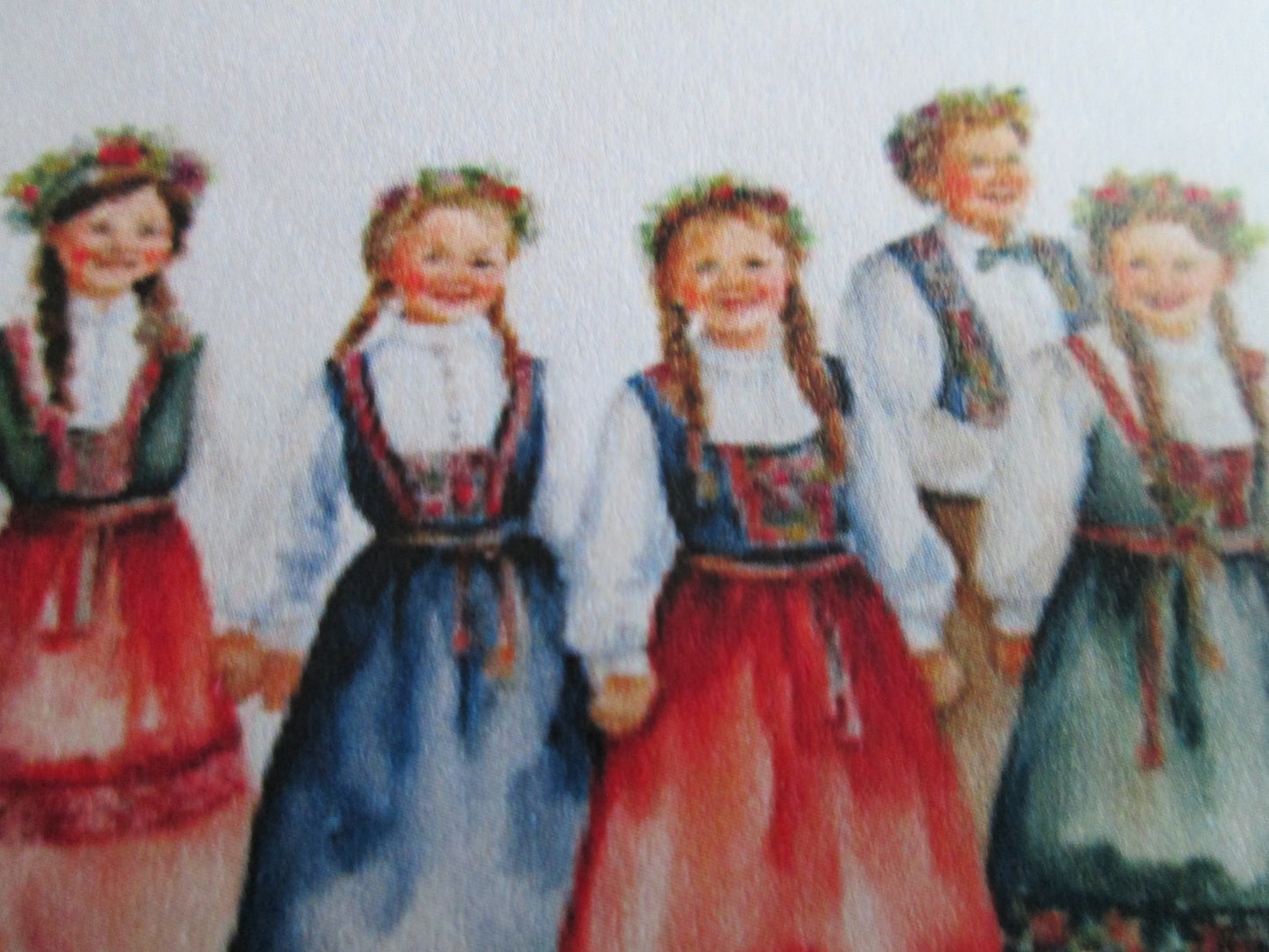 Norwegian Girls In Bunad Greeting Card - Scandinavian Gift