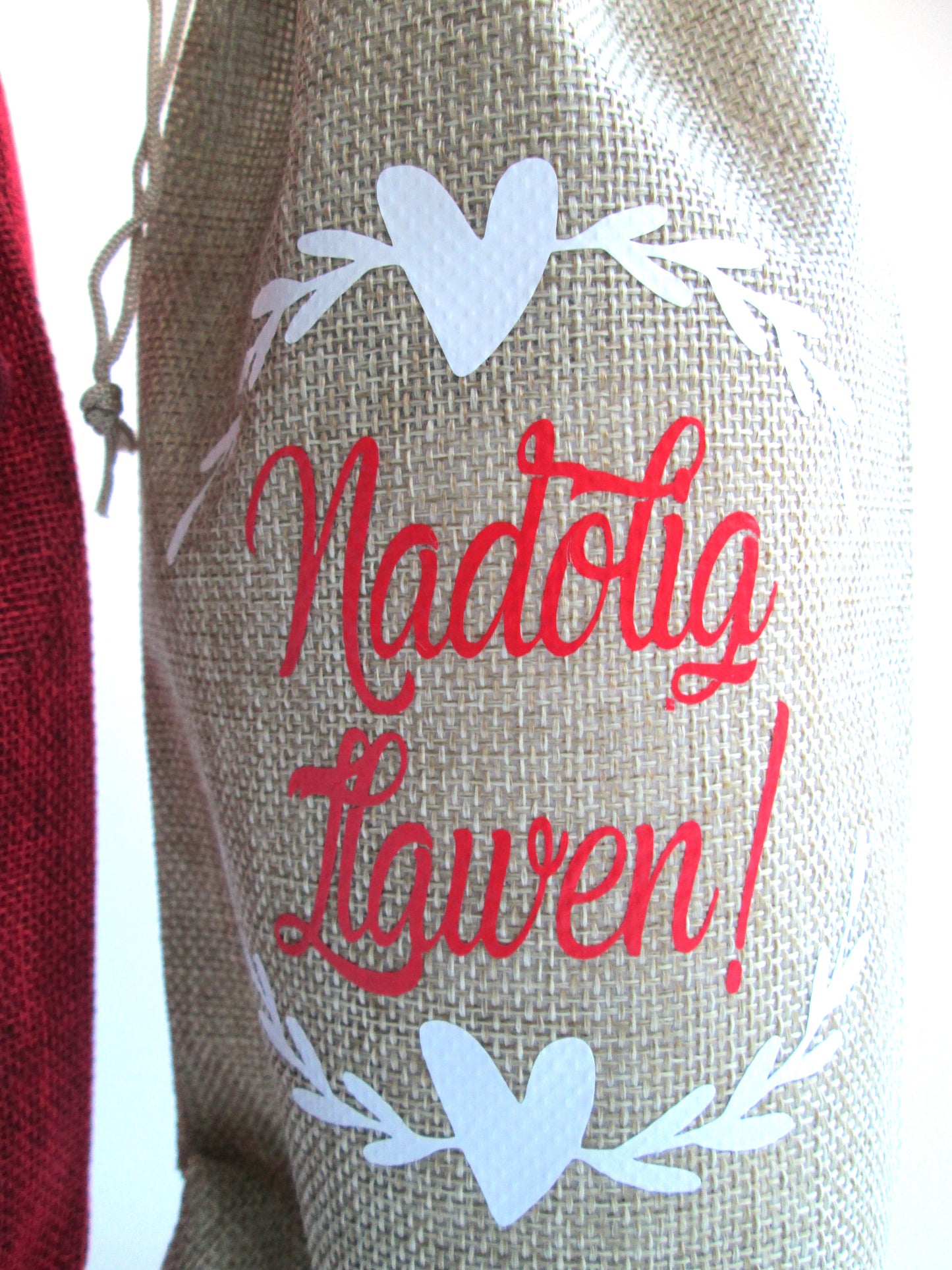 Welsh Nadolig Llawen Happy Christmas Bottle Bag