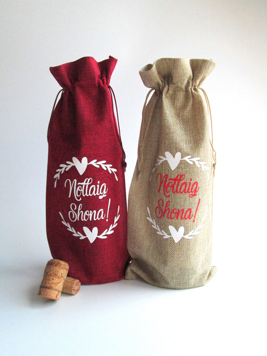 Irish Gaelic Nollaig Shona Christmas Bottle Bag