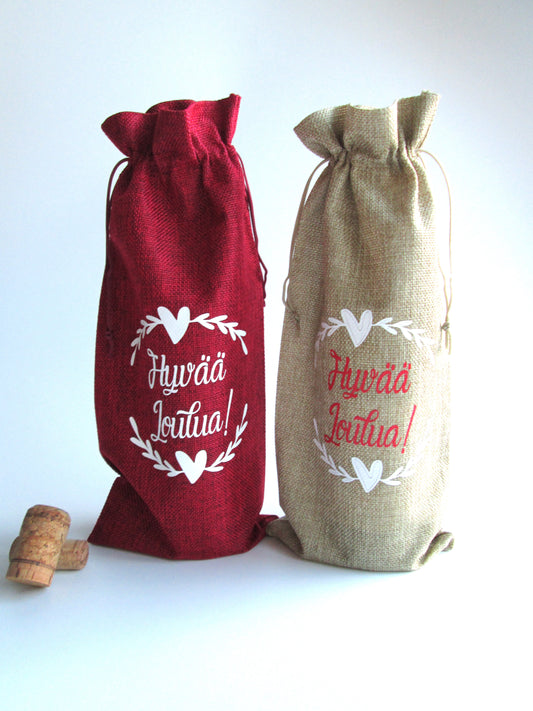 Hyvää Joulua Finnish Wine Bottle Bag