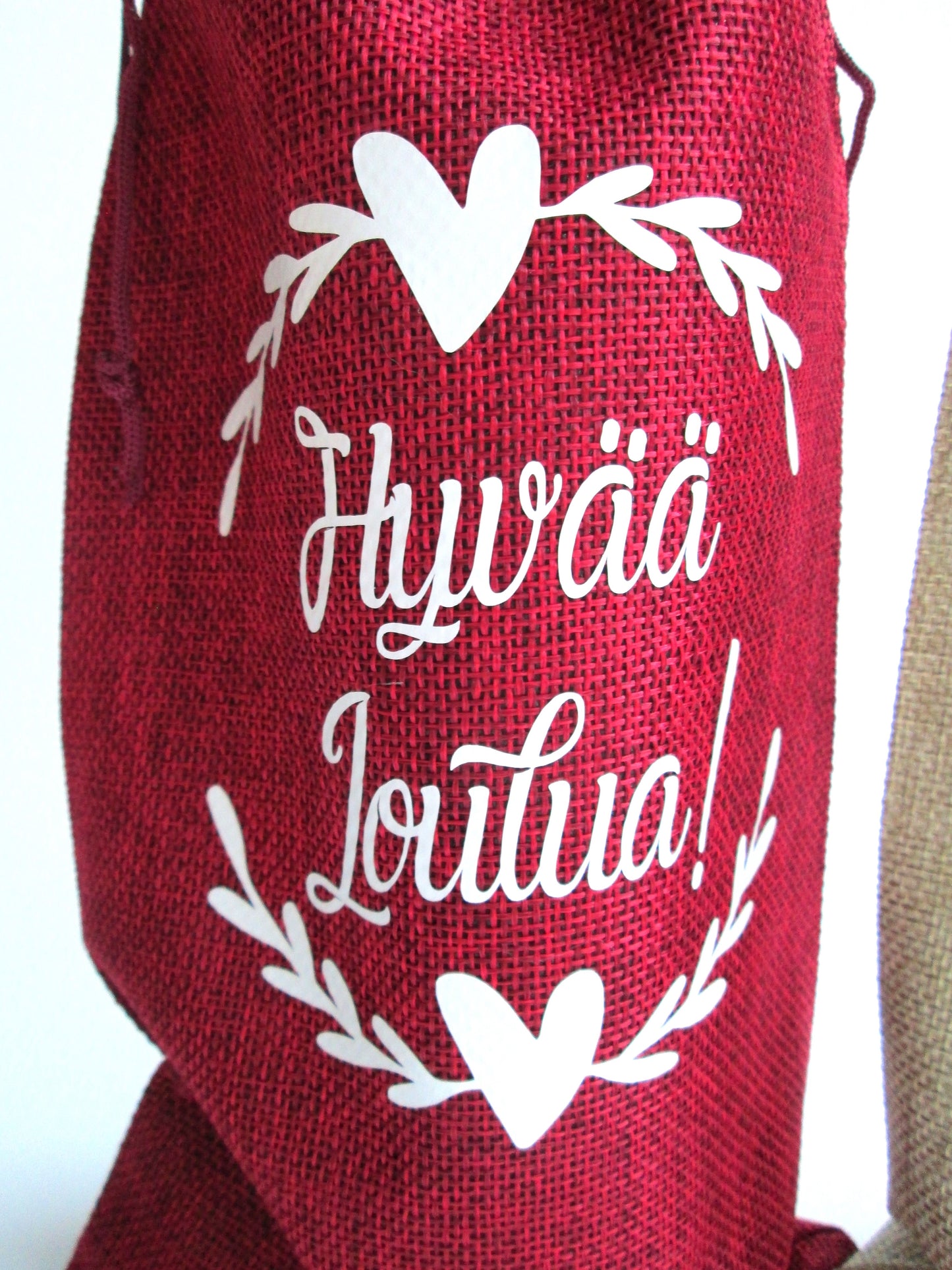 Hyvää Joulua Finnish Wine Bottle Bag