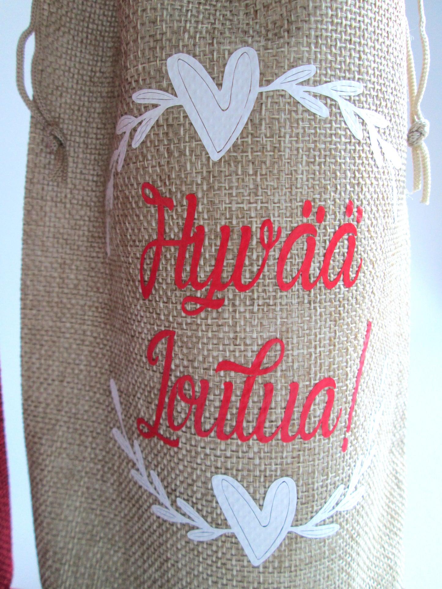 Hyvää Joulua Finnish Wine Bottle Bag