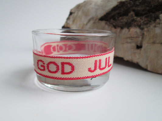 God Jul Small Ribbon Candle Holder