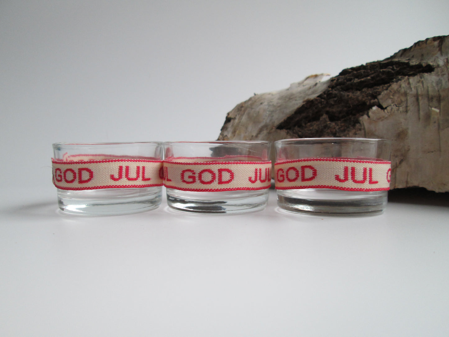 God Jul Small Ribbon Candle Holder