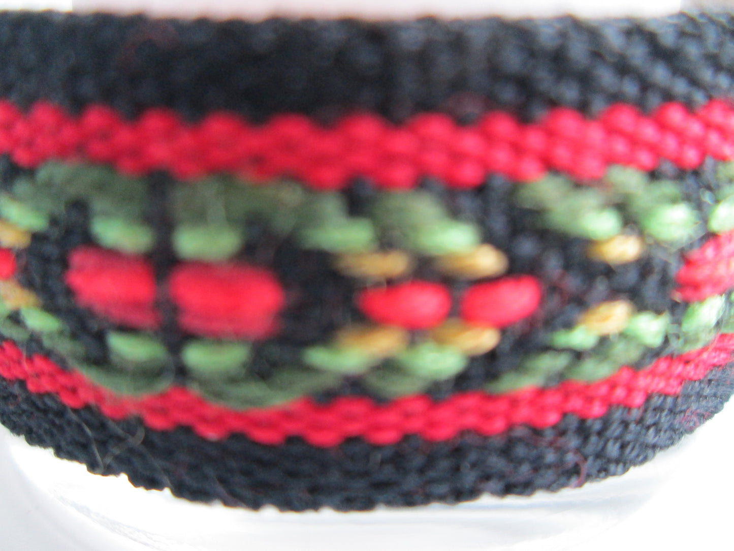 Norwegian Braid Black And Red Woven Wool Candle Holder