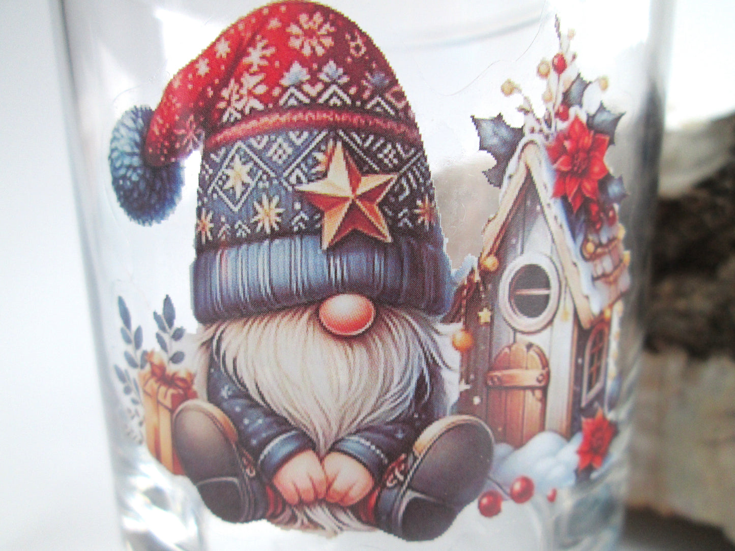 Blue Hat Scandinavian Gnome Candle Holder