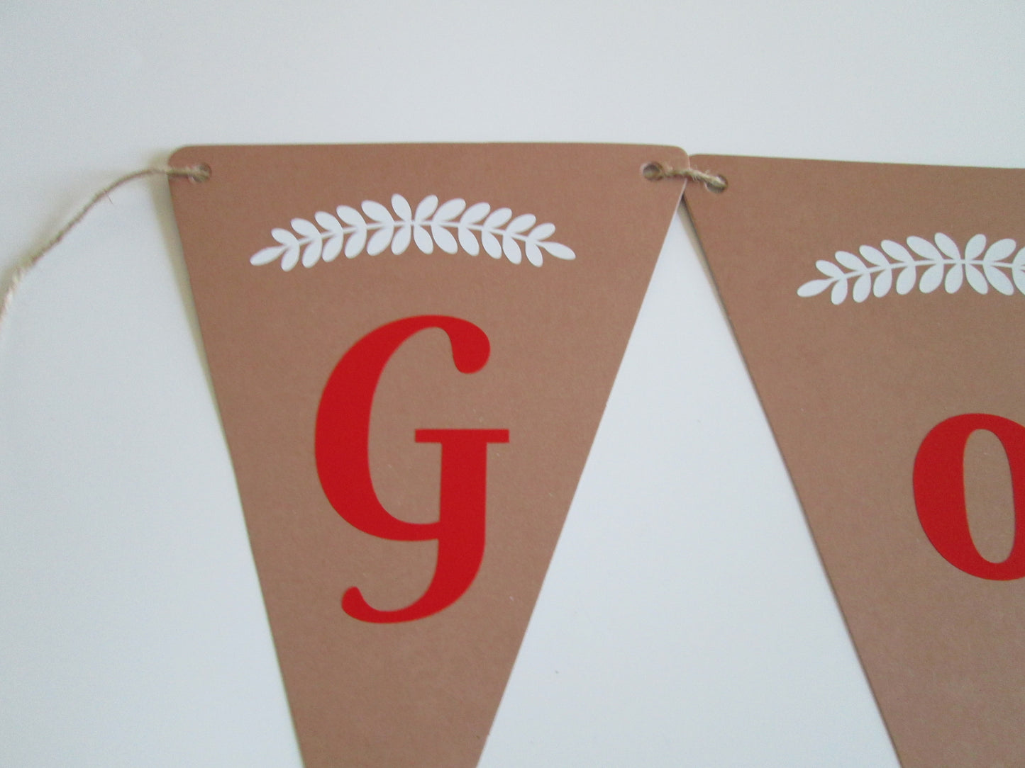 Brown God Jul Christmas Bunting - Norwegian Danish and Norwegian Decoration