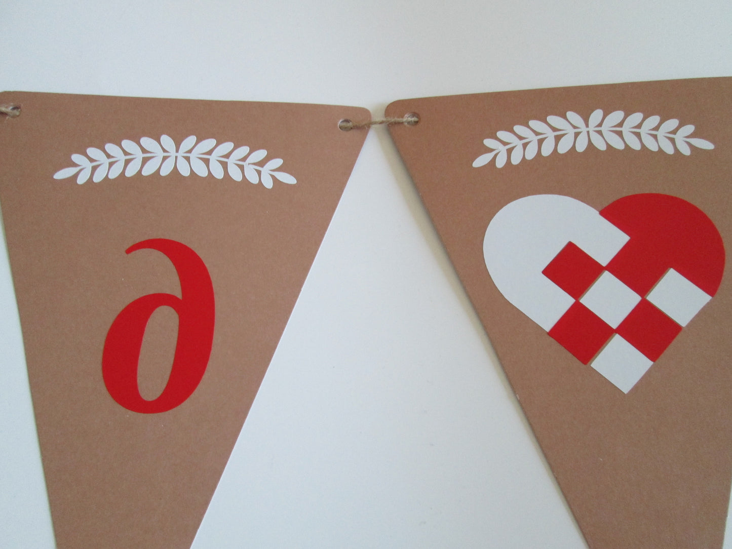 Brown God Jul Christmas Bunting - Norwegian Danish and Norwegian Decoration