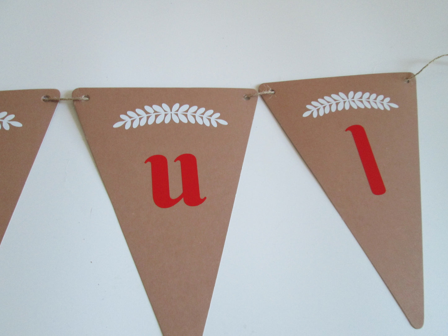 Brown God Jul Christmas Bunting - Norwegian Danish and Norwegian Decoration