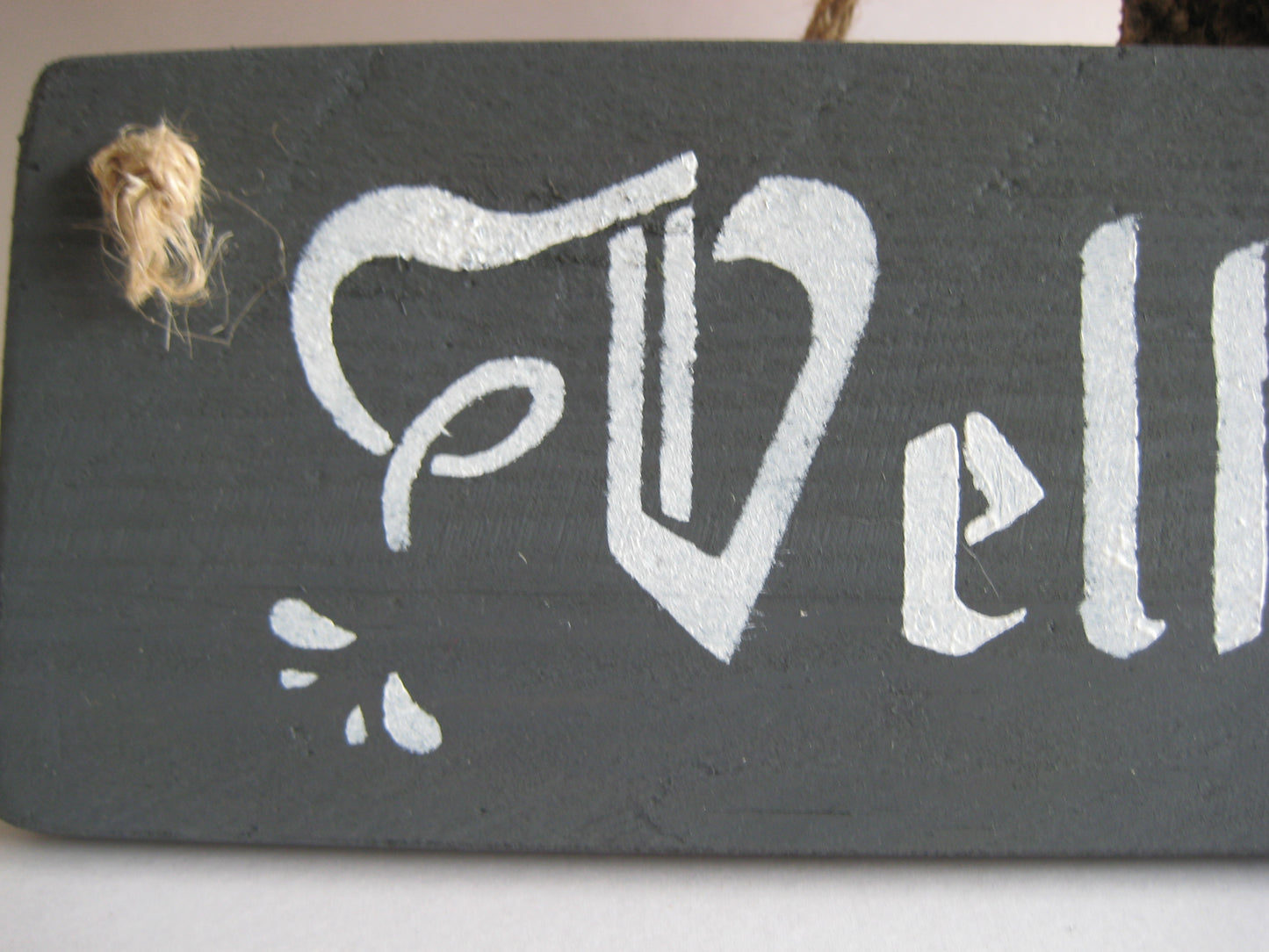 Grey Velkommen Norwegian and Danish Reclaimed Wooden Welcome Hanging Sign